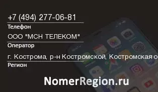 Кто звонил с 4942770681 - регион и оператор